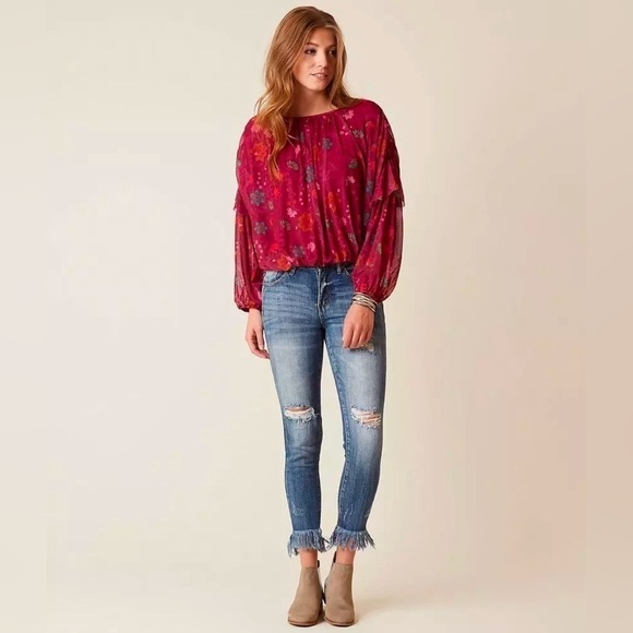 Free People Wildflower Honey Peasant Blouse, Size XS - Picture 1 of 8